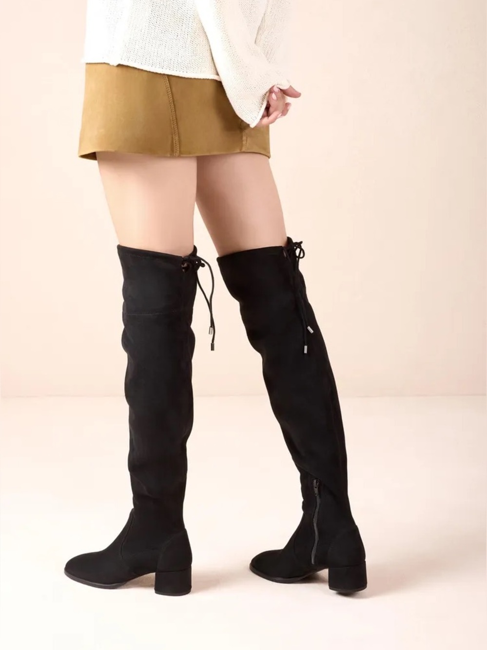 Unisa Over-the-Knee Black Suede Boots